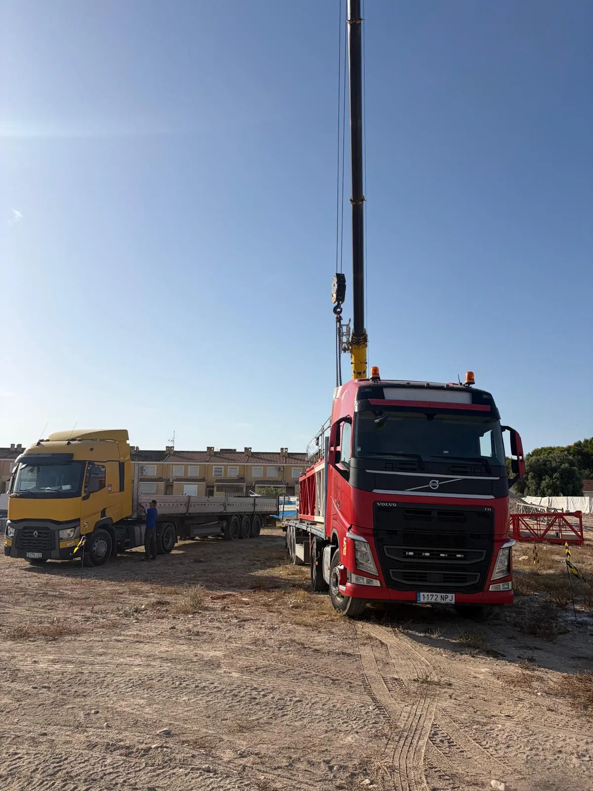 Camión preparado para una operación de carga